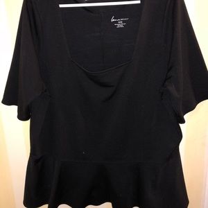 Lane Bryant Black peplum top 18/20
